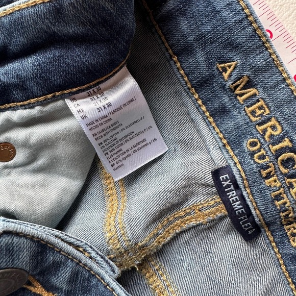 American Eagle Outfitters Jeans Mens 31x30 Blue Extreme Flex Straight Leg Denim - Picture 4 of 7